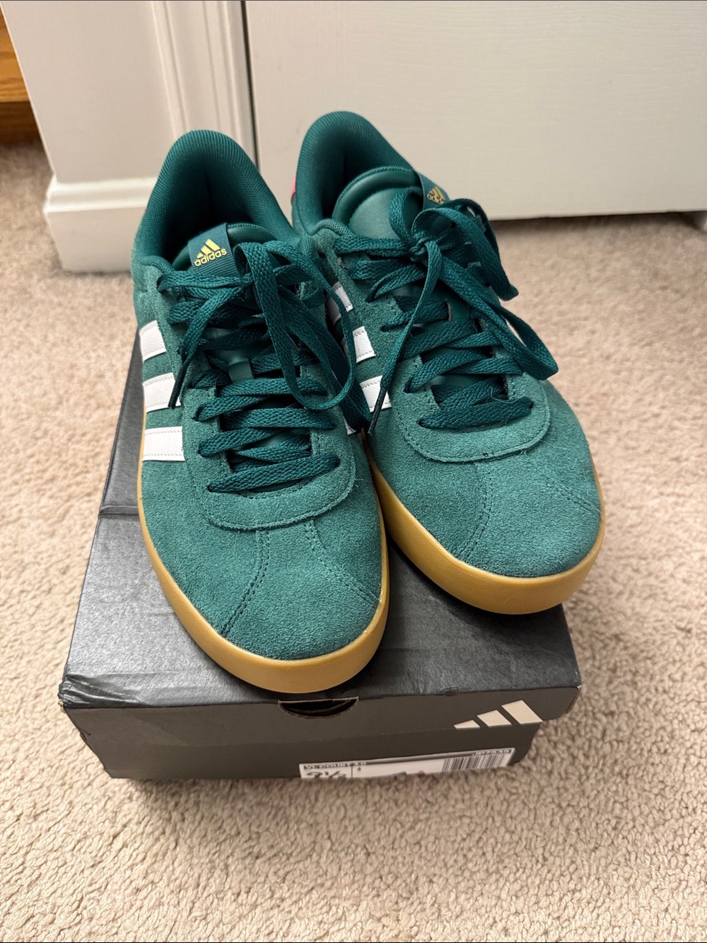 adidas Green Suede Sneakers with Gum Outsole